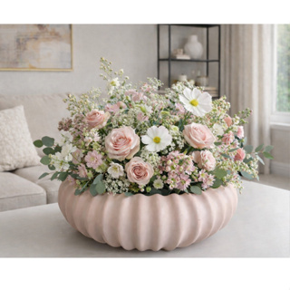 Vaso de Cerâmica Decorativo Centro de Mesa Equibana G Cappuccino Fosco Decorações Casa Ambiente Sala em Oferta na Shopee