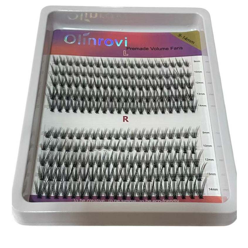 Fans de cílios pré-montados inclinados (L/R) em Oferta na Shopee