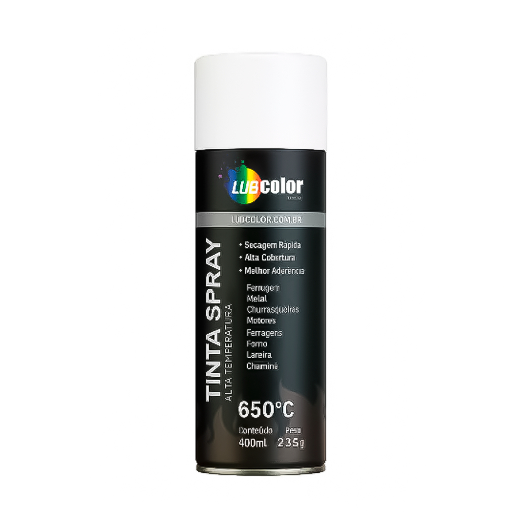 Tinta Spray Branco Alta Temperatura 400ml Madeira Plástico Metal Isopor Papel Geral Secagem Rápida em Oferta na Shopee