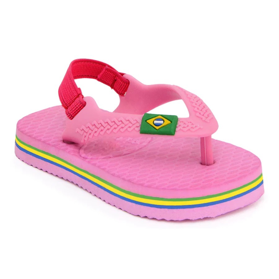 Chinelo De Dedo Bebê Sandália Infantil Elastico Super Macia Leve Confortável Detalhe Bandeira Brasil