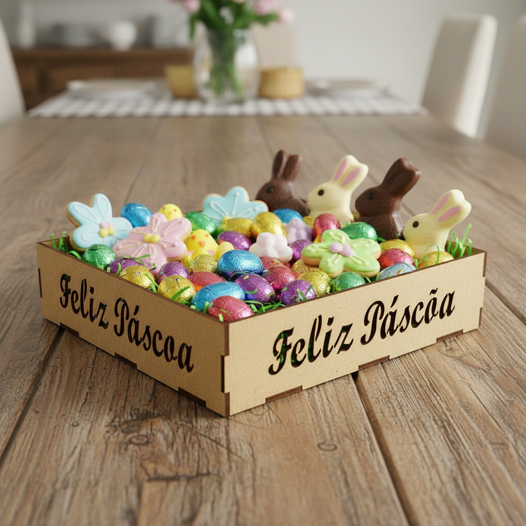 BANDEJA CESTA DE PASCOA MDF 3MM PARA DECORAÇÃO LEMRANCINHA PRESENTE