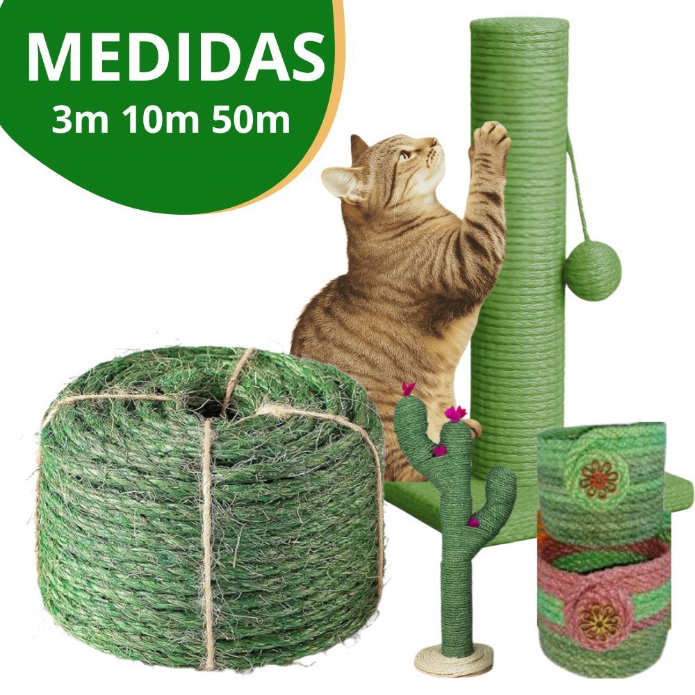 Corda de Sisal 8mm Rolo Verde Artesanato Arranhador de gato Decoração Fio Sustentável em Oferta na Shopee