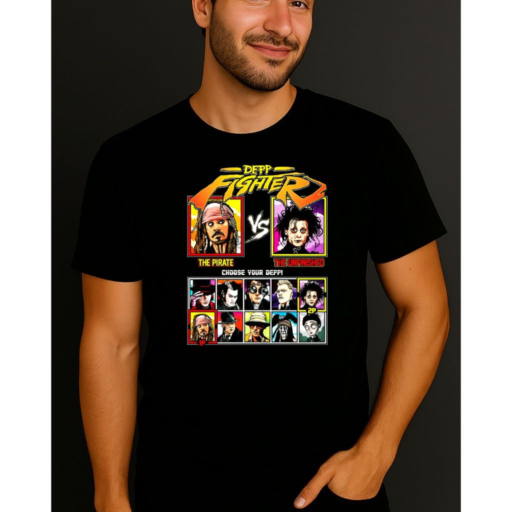 Camiseta Johnny Depp Filme Ator Depp Fighter Meme 100% Algodão Unissex