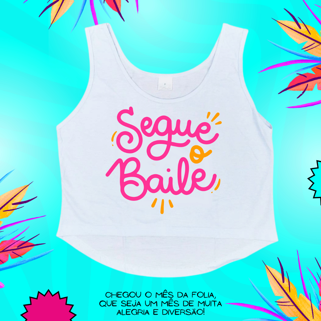 Cropped Feminino Carnaval Blusa Regata Branca Poliéster Atacado P ao GG