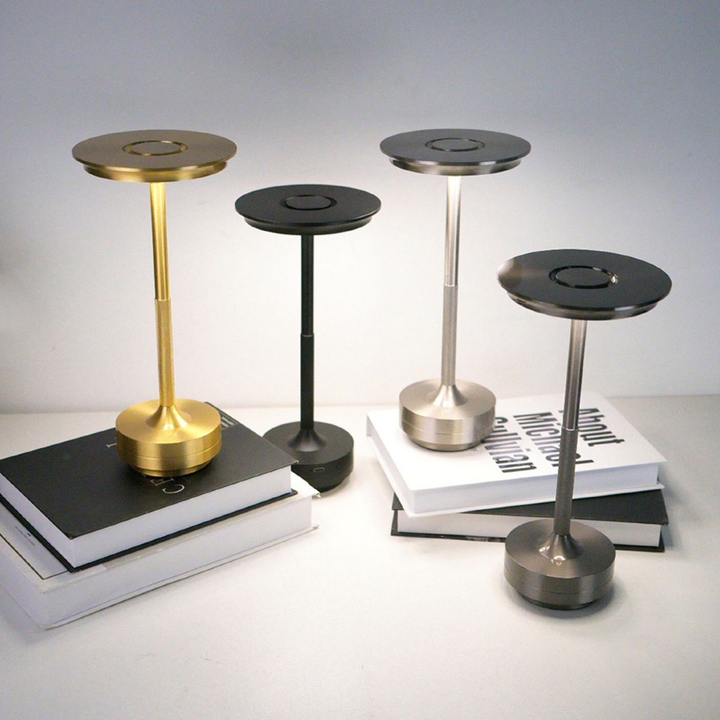 Luminária de Mesa Abajur LED Sem Fio Touch Recarregável USB com Dimmer 3 Tons de Luz Design Elegante Moderno Sofisticado em Oferta na Shopee