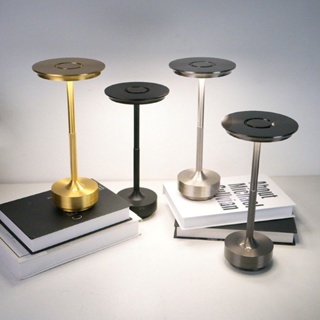 Luminária de Mesa Abajur LED Sem Fio Touch Recarregável USB com Dimmer 3 Tons de Luz Design Elegante Moderno Sofisticado em Oferta na Shopee