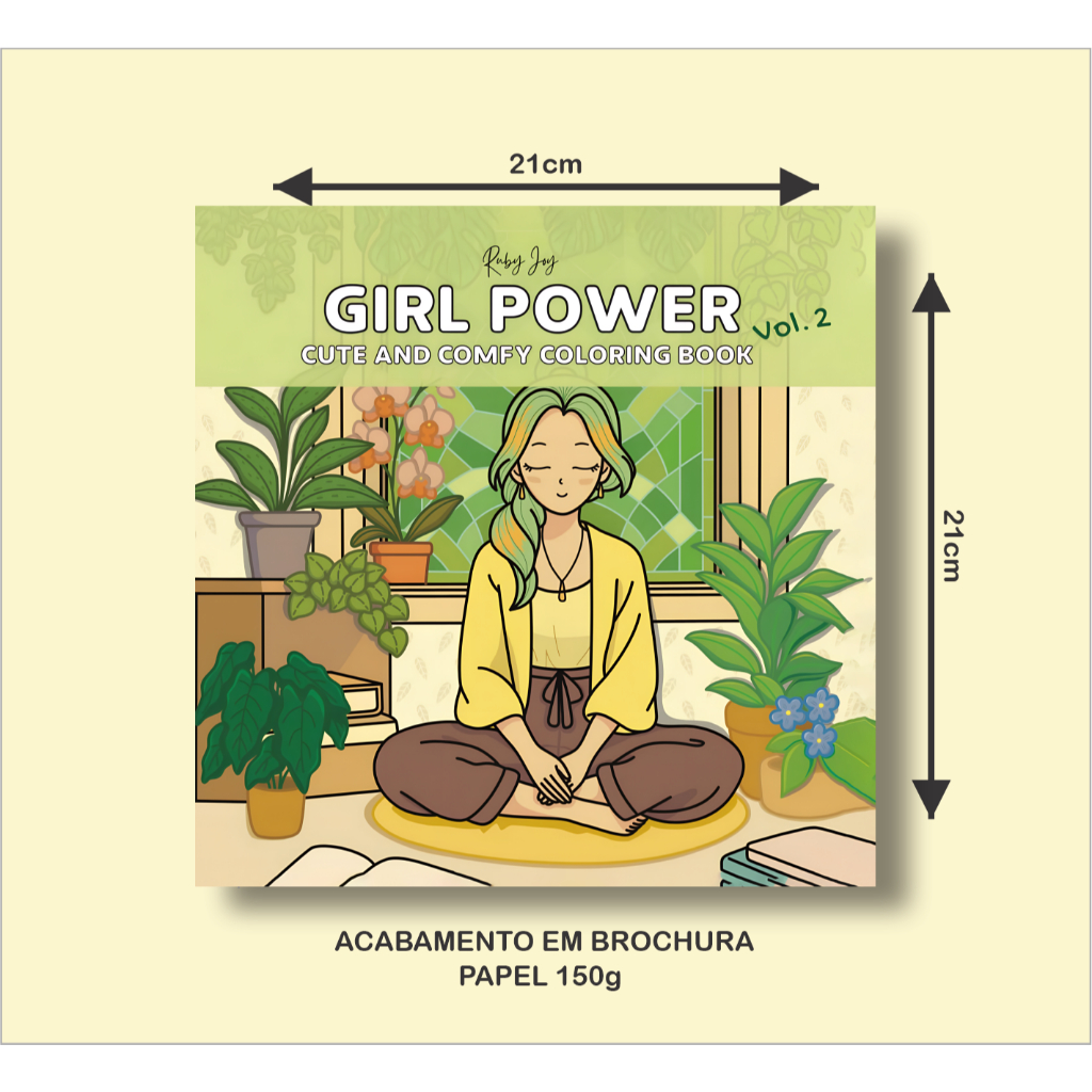 Livro de Colorir GIRL POWER VOL2 com 35 Páginas 21x21cm 150g em Oferta na Shopee