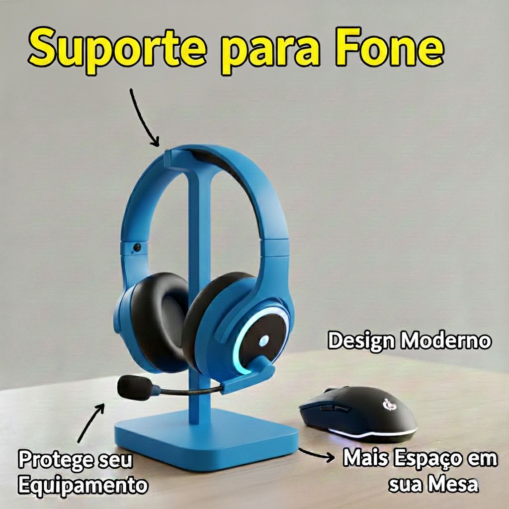 Suporte de Mesa para Fone Headset Gamer Universal