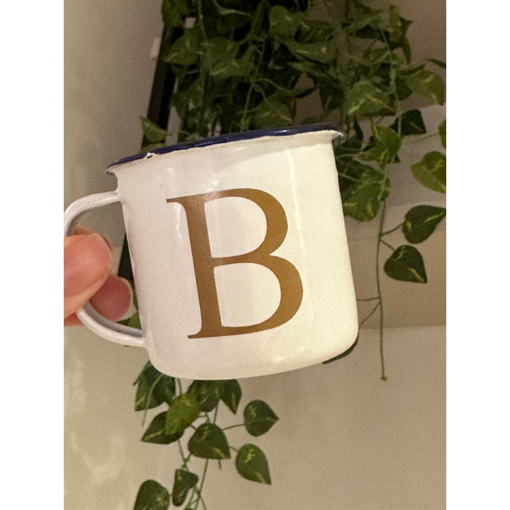 Mini Alfabeto/letras (3,5cm) adesivo vinil para xícaras/ louças inicial nome para cesta café manhã