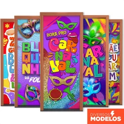 Capa Decorativa Para Porta Carnaval Em Tecido Sublimado Retangular Veste Porta C/ Elástico 0,80x2,1m