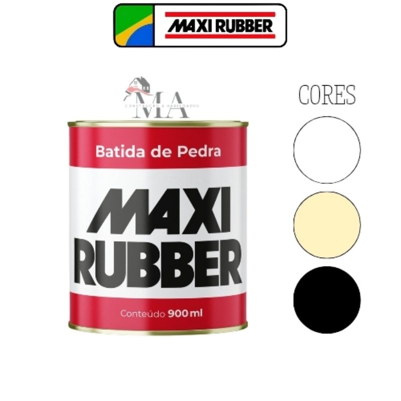 Batida de Pedra PRETA, BRANCA e BEGE 900ml Maxi Rubber | Proteção Emborrachamento em Oferta na Shopee