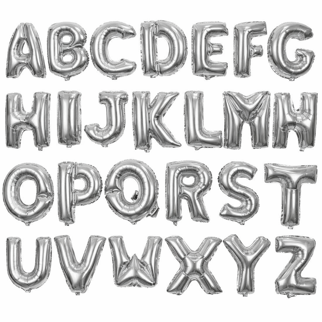Balão Metalizado Letras Prata 40cm 80cm Decoração Festa Aniversario Palavras em Oferta na Shopee