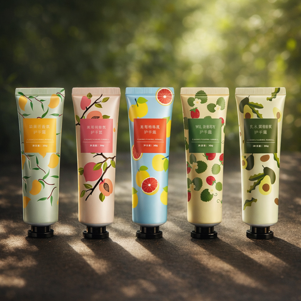 5 pçs frutado florido creme para as mãos hidratante nutritivo anti chap reparação reposição cuidados