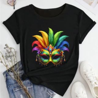Camiseta Casual Premium 100% Algodão Mascara Carnaval Colors 2026 em Oferta na Shopee