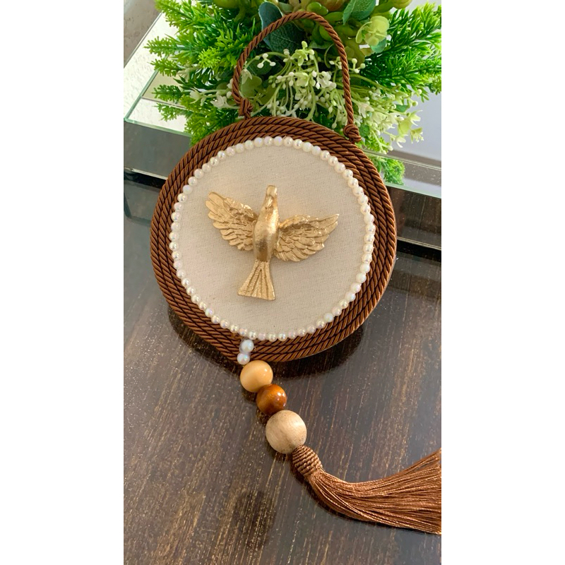 Imagem Mandala de Porta Religiosa Católica MDF 15cm| Enfeite Decorativo de Porta| Mandala de Espírito Santo