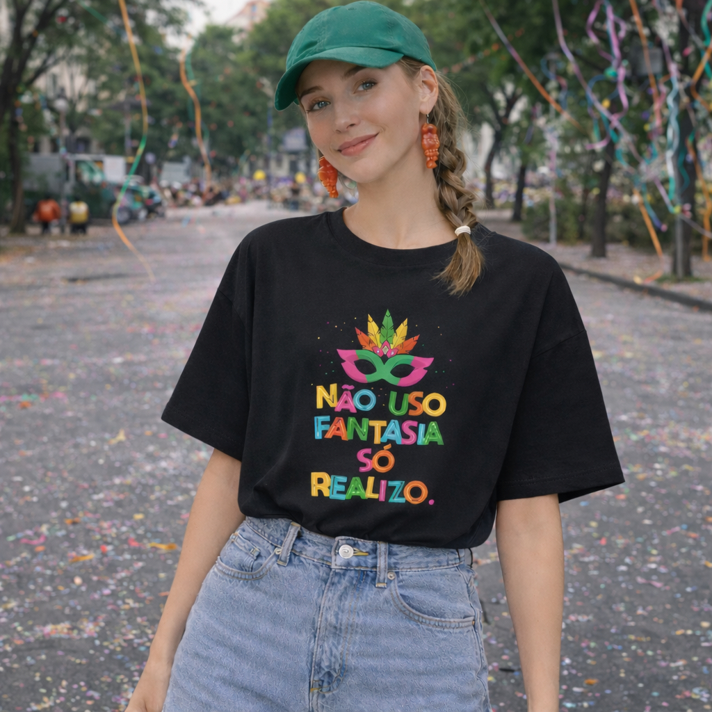 Camiseta Carnaval Bloquinho Folia T-shirt Blusa Estampada Amigas Algodão Fantasia Escritas