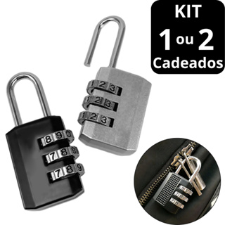 Kit Cadeados 1 Ou 2 Unidades Com Senha Segredo Código Numéricos para Mala Armário Bolsas Reforçado Metal em Oferta na Shopee