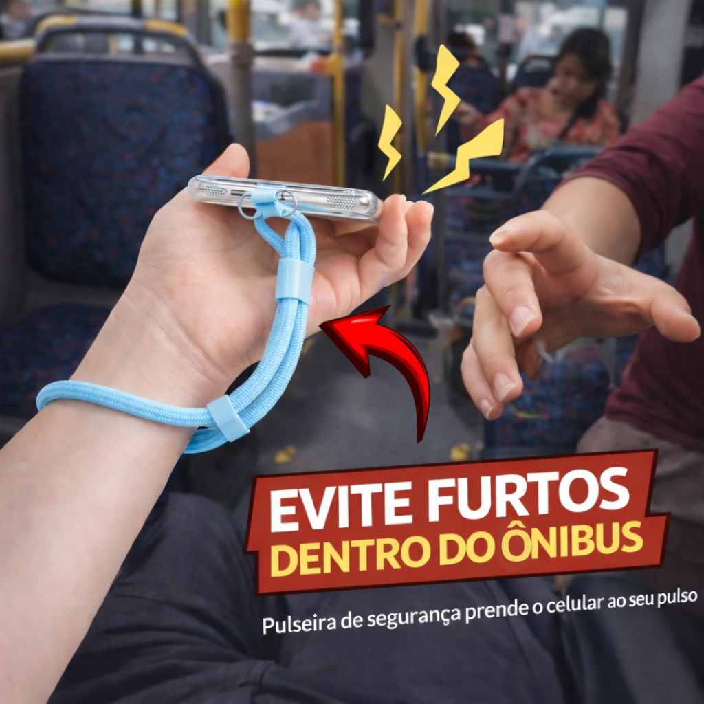 Pulseira Ajustável Anti-Furto Celular Onibus / Carnaval / Anti-Queda em Oferta na Shopee
