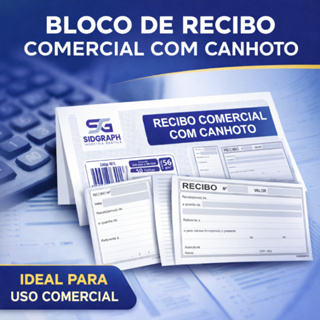Kit 1 2 3 5 10 Bloco de Recibo Comercial com Canhoto talões com 50 Fls Comércio Autônomos em Oferta na Shopee