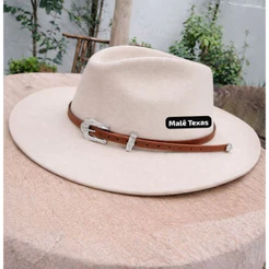Bandinha Para Chapéu Couro com Fivela Varias Cores Unissex Moda Country