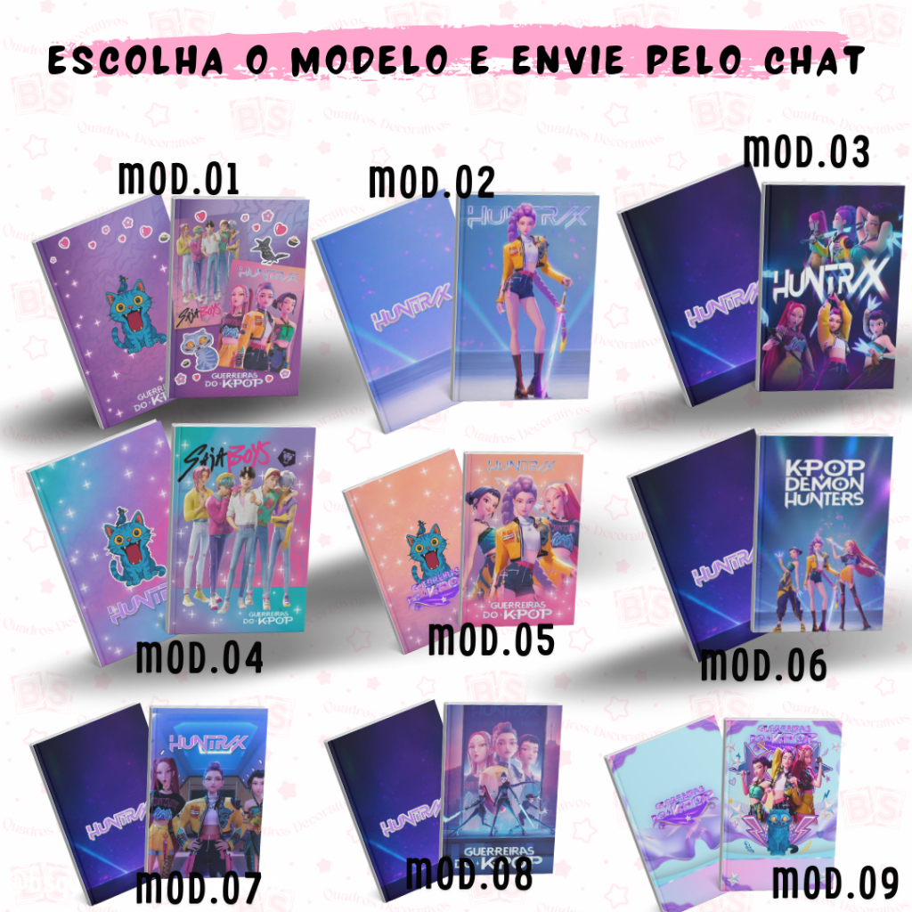 Capa para caderno Guerreiras do Kpop adesiva Laminada! Adesivos para Caderno Guerreiras do Kpop
