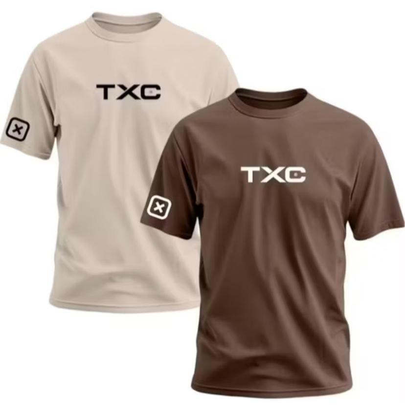 Kit 2 Camiseta Texana-Tx  Básica Streetwear Rodeio Lançamento 100%Algodão Masculina (2-TX)
