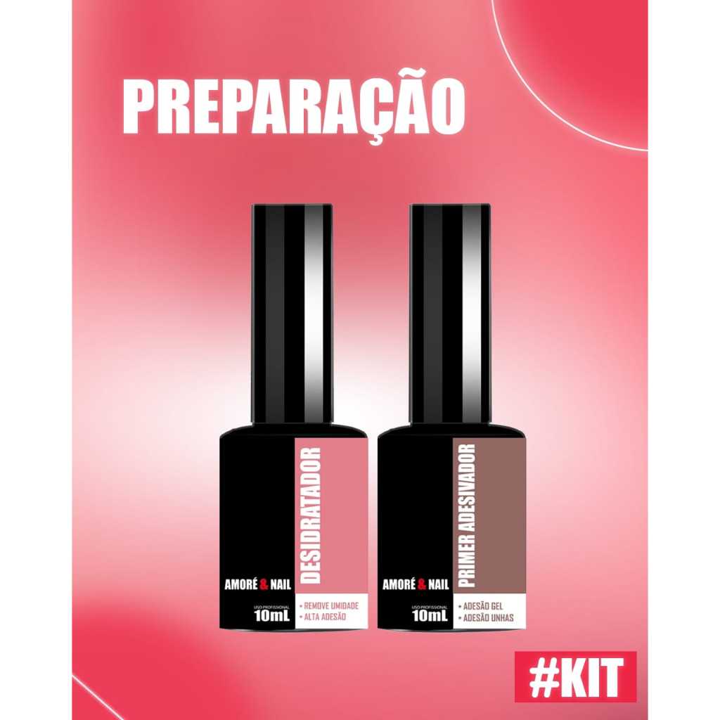 Kit 2 Preparadores De Unhas Prime Adesivador 10ml / Desidratador 10ml AMORÉ&NAIL em Oferta na Shopee