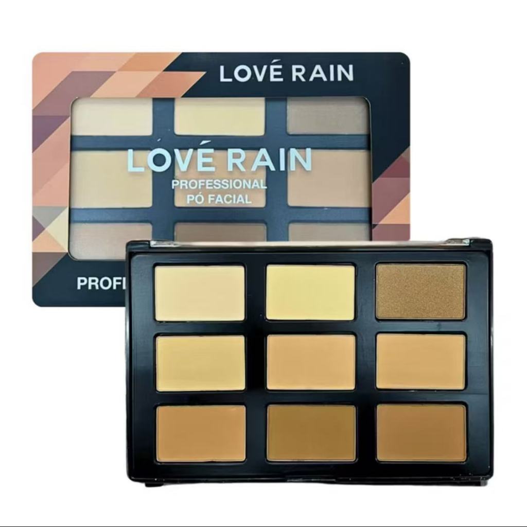 9 tons de pó compacto paleta profissional - Lové Rain Original Envio rápido