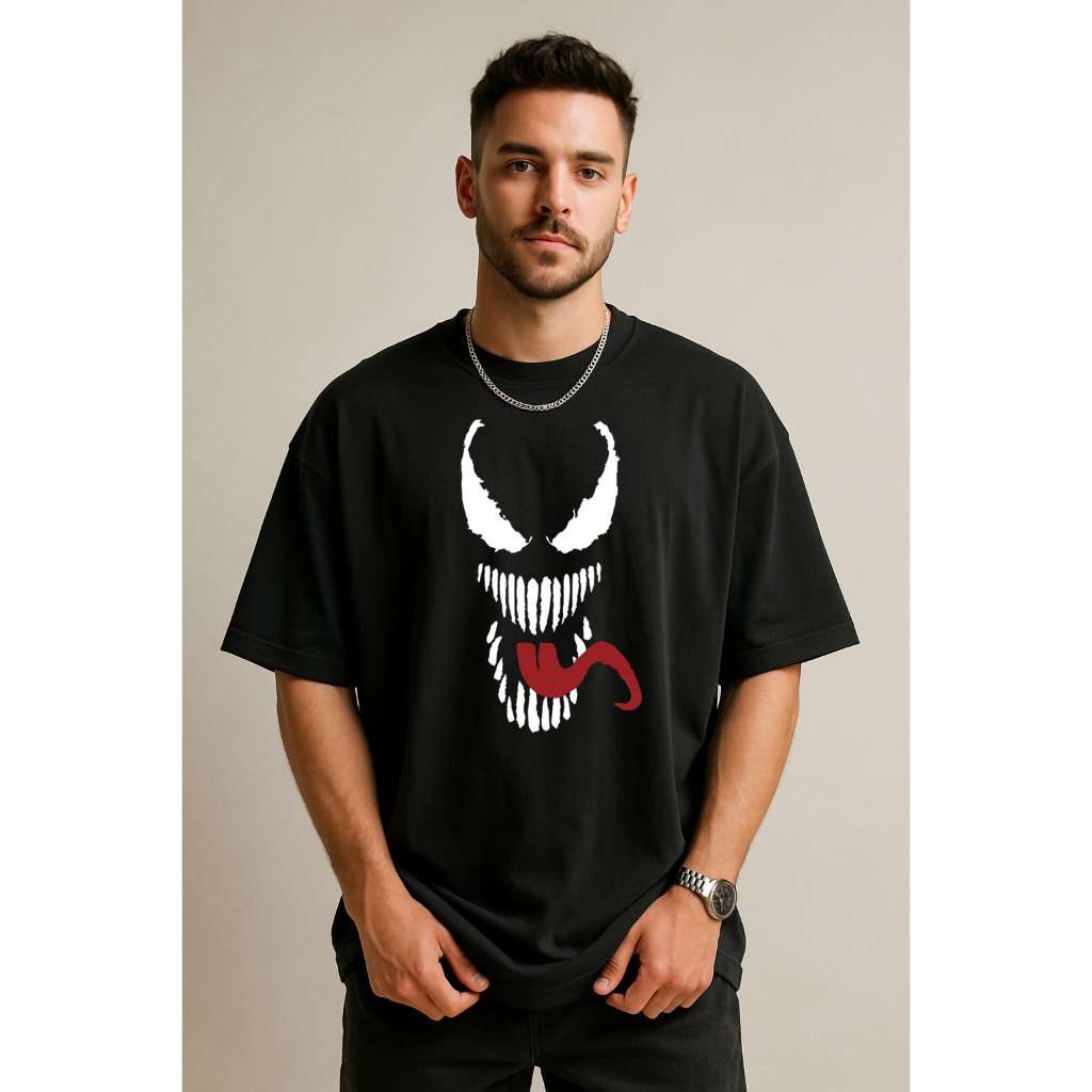 Camiseta Oversized Camisa de Treino Academia Grande Venom Fit 100% Algodão Lançamento Top