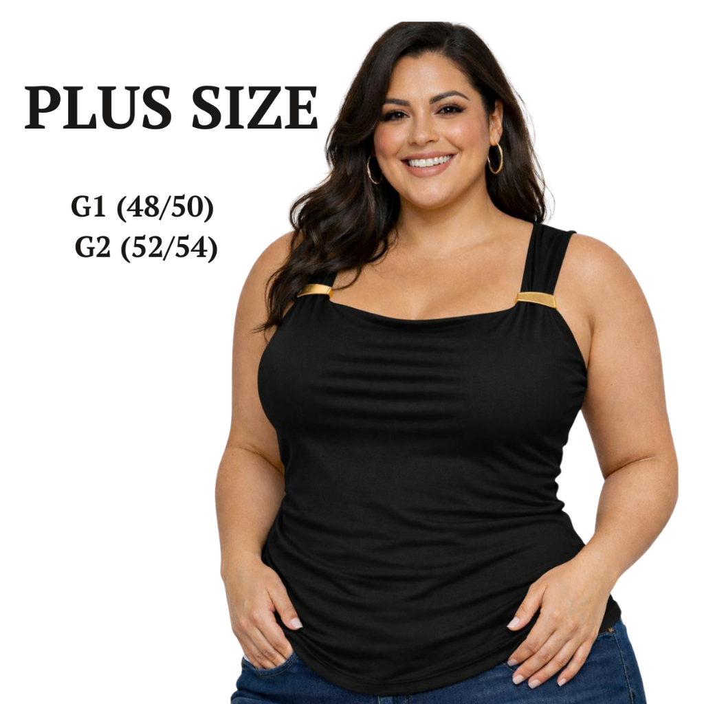 Blusa Feminina Regata Plus Size Jovem Tendência Moderna em Oferta na Shopee