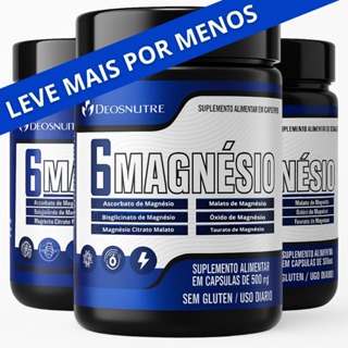 6 Magnésio ORIGINAL Completo Puro Ascorbato Bisglicinato Citrato Malato Óxido Taurato em Oferta na Shopee