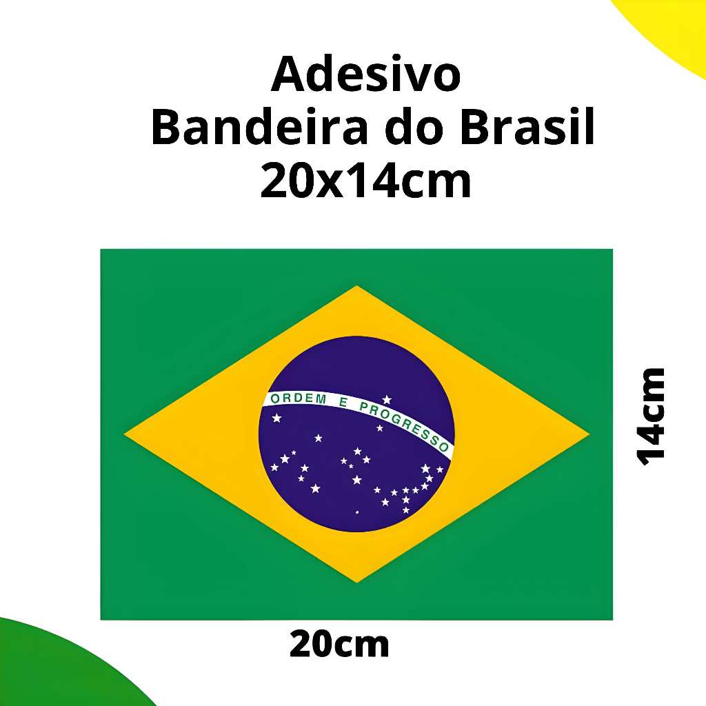 Adesivo Bandeira do Brasil BR Impermeável 20x14cm em Oferta na Shopee