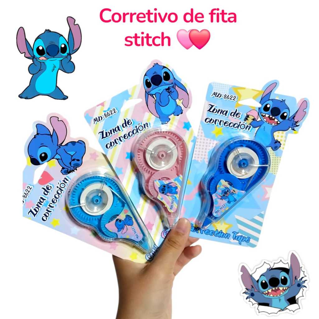 Corretivo de fita stitch / papelaria fofa  / material escolar em Oferta na Shopee