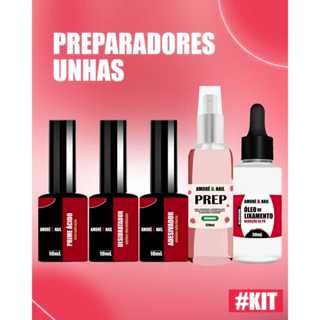 Kit 3 Preparadores Profissional Alongamento De unhas  + 1 Oléo Lixamento 30ml + 1 Prep 120ml AMORÉ&NAIL Laçamento em Oferta na Shopee