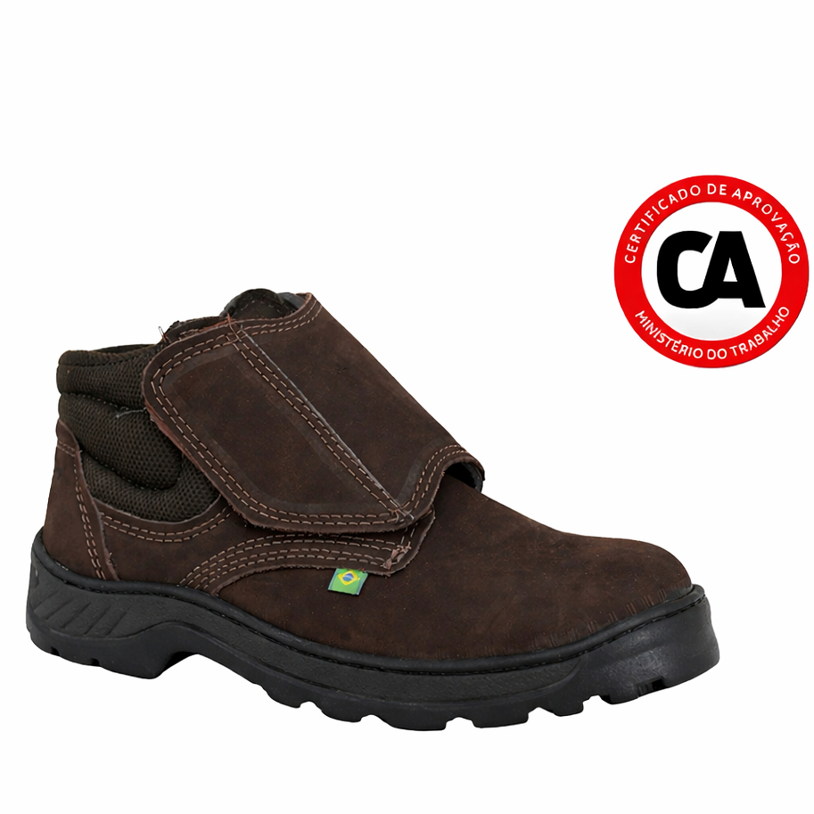 Bota botina velcro marrom barato entrega rapida em Oferta na Shopee