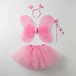 Kit Fantasia  + Asa + Saia Tule + Tiara + Varinha Com Pisca Pisca Carnaval em Oferta na Shopee
