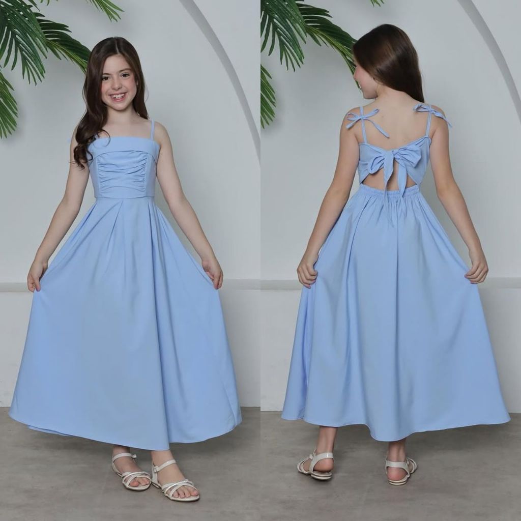 VESTIDO LONGO FEMININO INFANTO JUVENIL FRANCIELLY