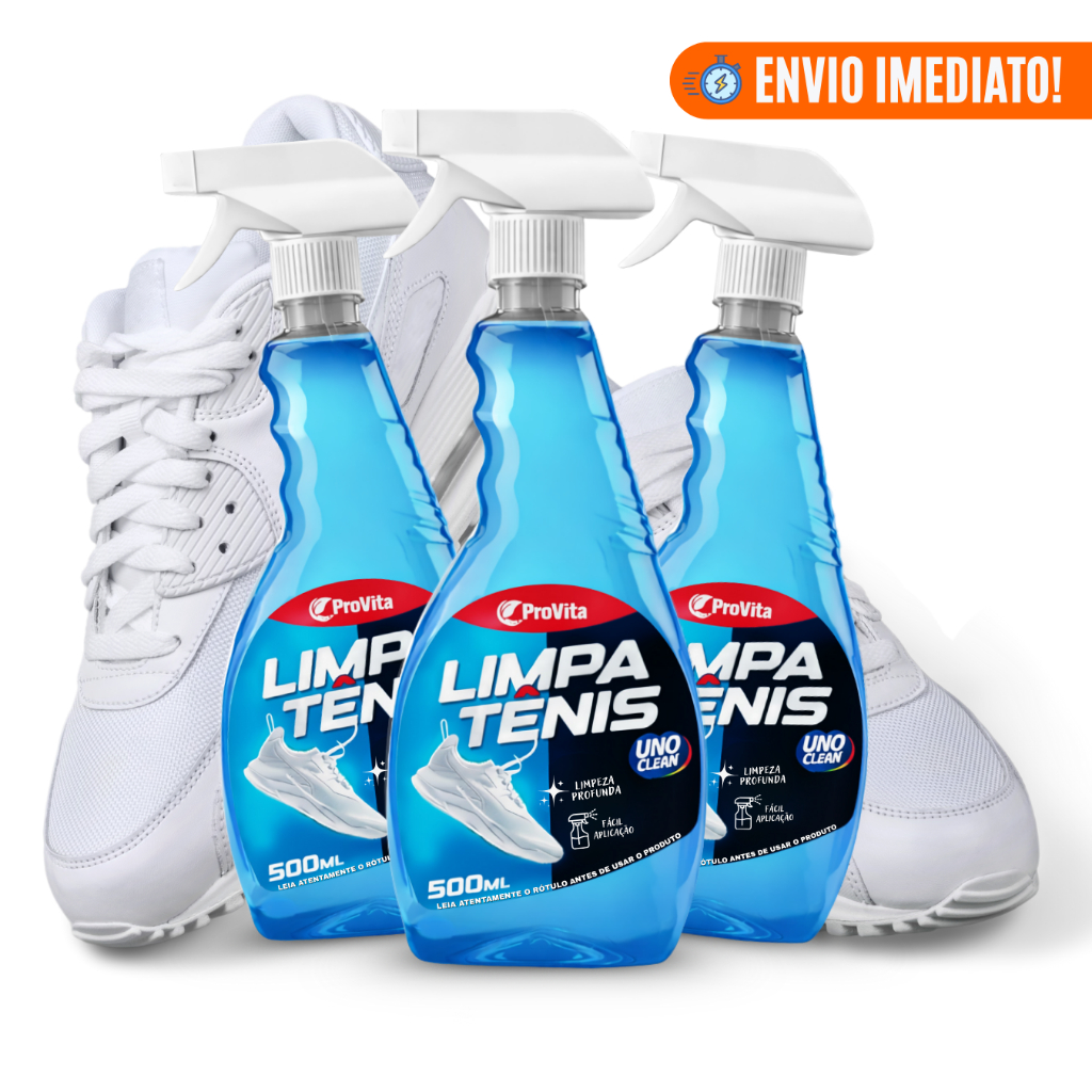 Kit 3 Limpa Tênis Spray Premium Provita 500ml Limpeza Profunda Branqueia Remove Sujeira Pesada