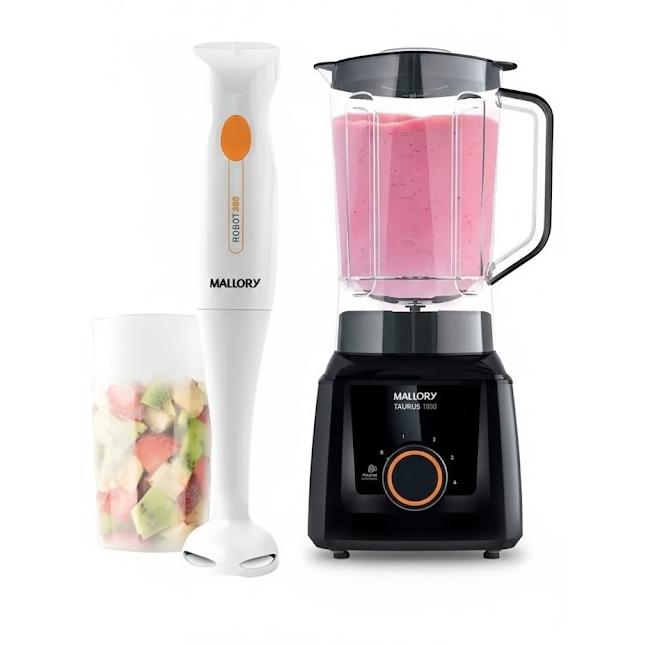 Kit Liquidificador Mallory Taurus 1000 3,1l E Mixer Robot 300 com Copo Versátil