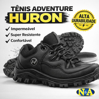 Tênis Adventure Botinha Couro Trilha Solado Tratorado Huron