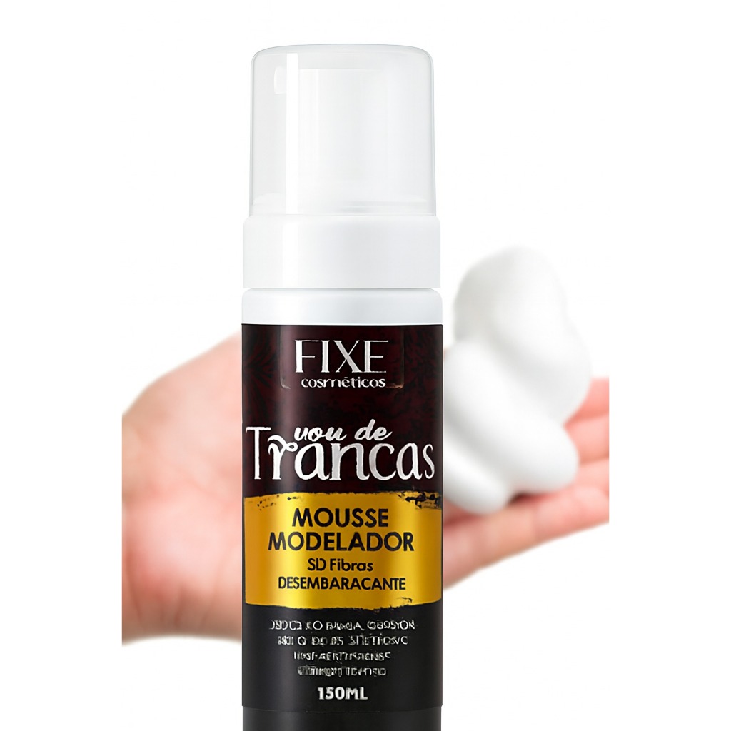MOUSSE MODELADOR VOU DE TRANÇAS FIXE COSMETICS 150ML - DEFINE - HIDRATA - RESTAURA