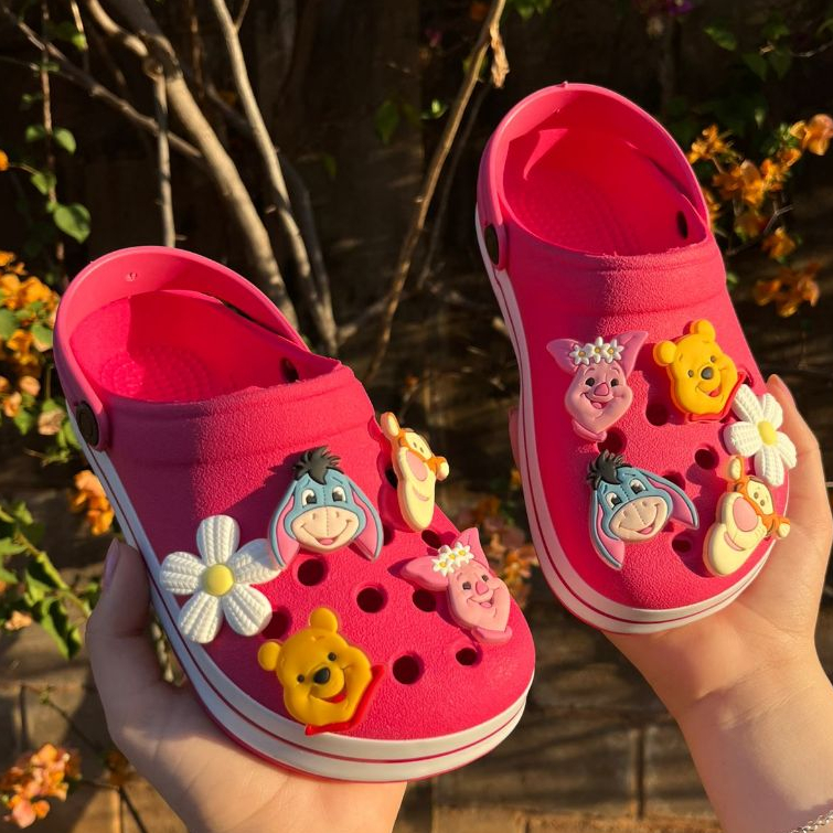 Sandália Babuche Fachetado Infantil e Adulto +5 Pins Ursinhos Leve e Confórtavel Lind