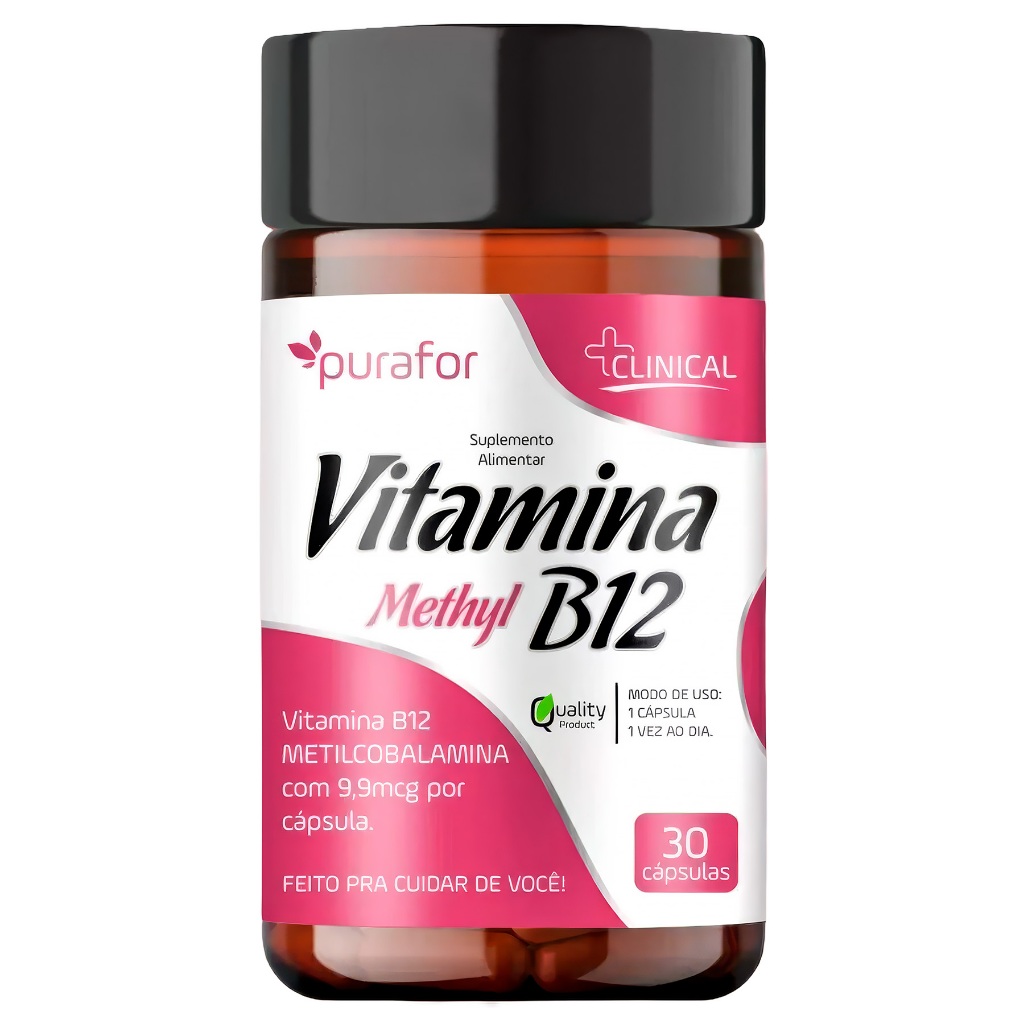 Vitamina B12 Metilcobalamina 9,9mcg 30caps Suplemento Alimentar para Metabolismo Energetico