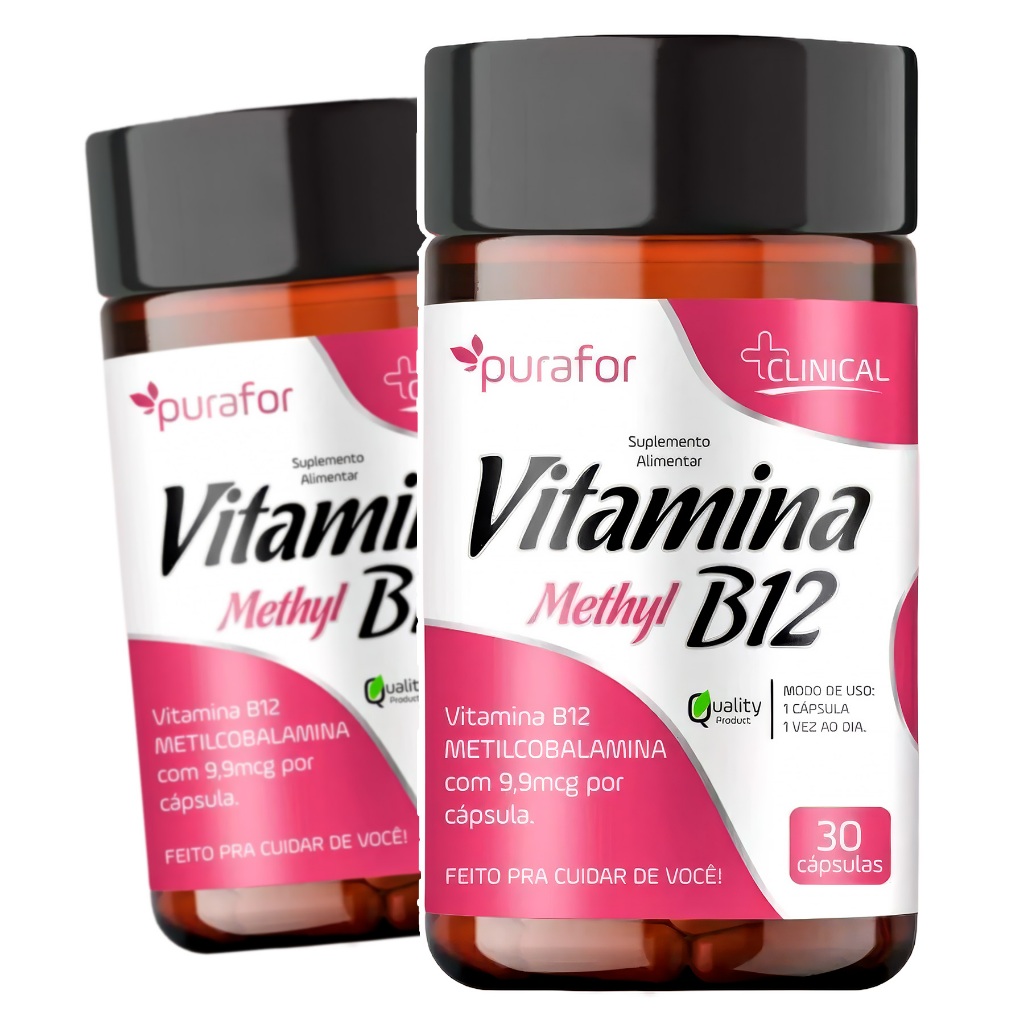 2x Vitamina B12 Metilcobalamina 9,9mcg por Dose 30caps Suplementação Nutricional