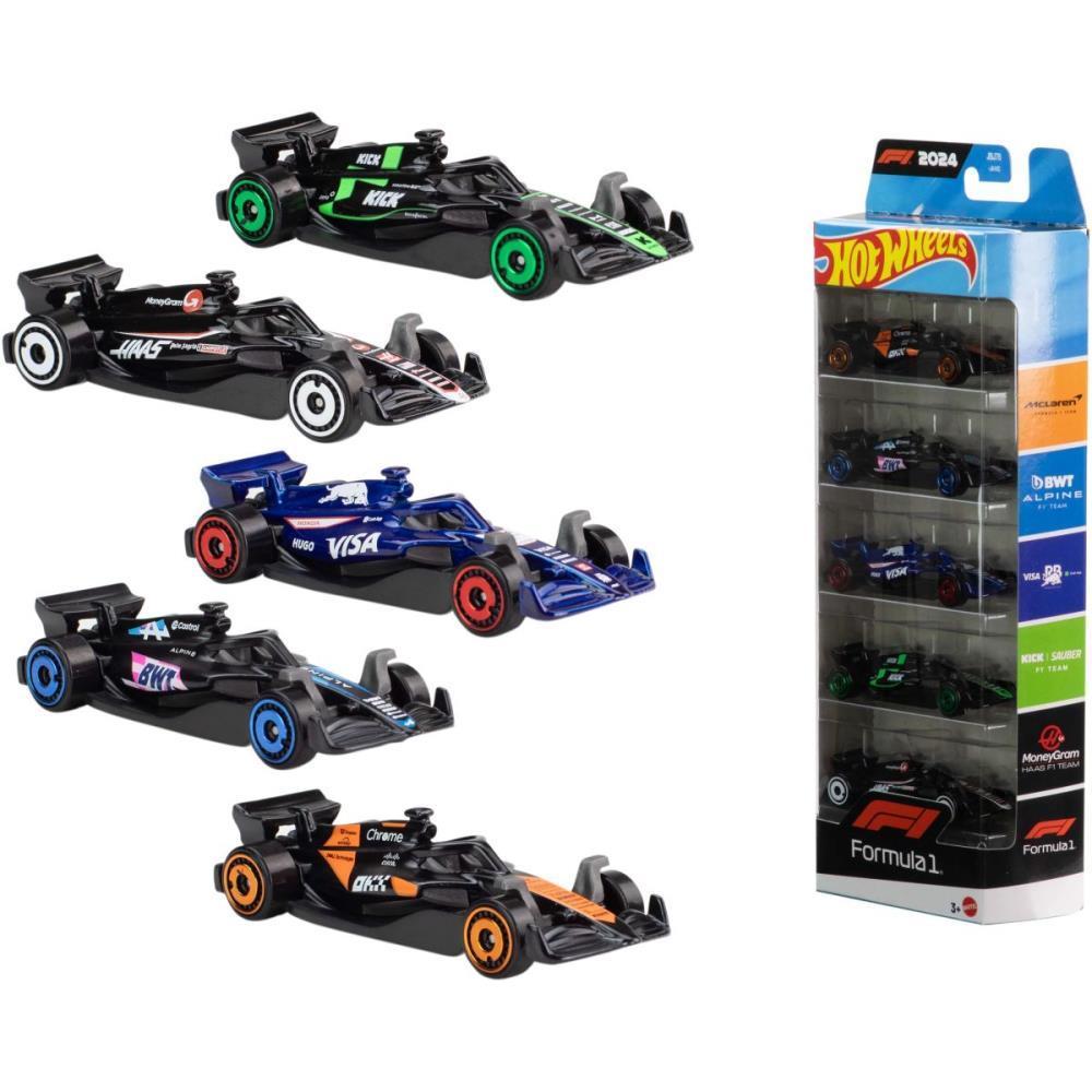Hot Wheels Die-Cast Fórmula 1 Pack com 05 Carrinhos Originais Mattel