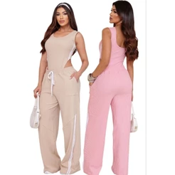 Conjunto Feminino Body e Calça Moda Casual Urbana Confortável Estilo Comfy Chic Tamanho Unico