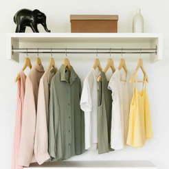 Cabideiro 1 Un Prateleira Araras Roupas 60cm Closet Aberto