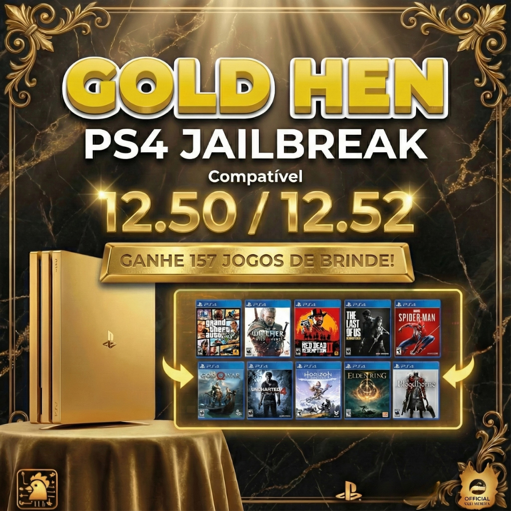 PS4 GoldHEN Compatível 12.52 a 9.00 - Disco BD-J para Desbloqueio em Oferta na Shopee