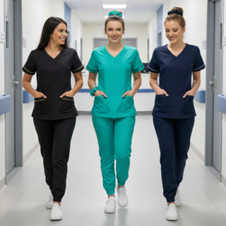 Conjunto Pijama Cirurgico Scrub OXFORD Saúde Médico Enfermagem Estética em Oferta na Shopee