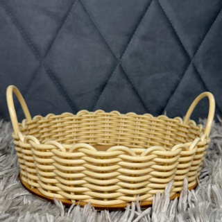 Bandeja Pãozeira Redonda Decorativa Sintética Para Presentes/Cozinha/Café/Organização Cores Variadas em Oferta na Shopee